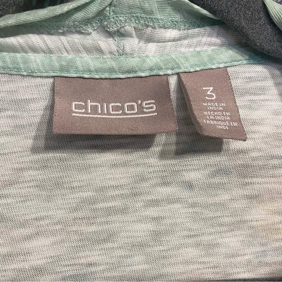 Chico’s floral turquoise cardigan size 3 - Picture 3 of 3
